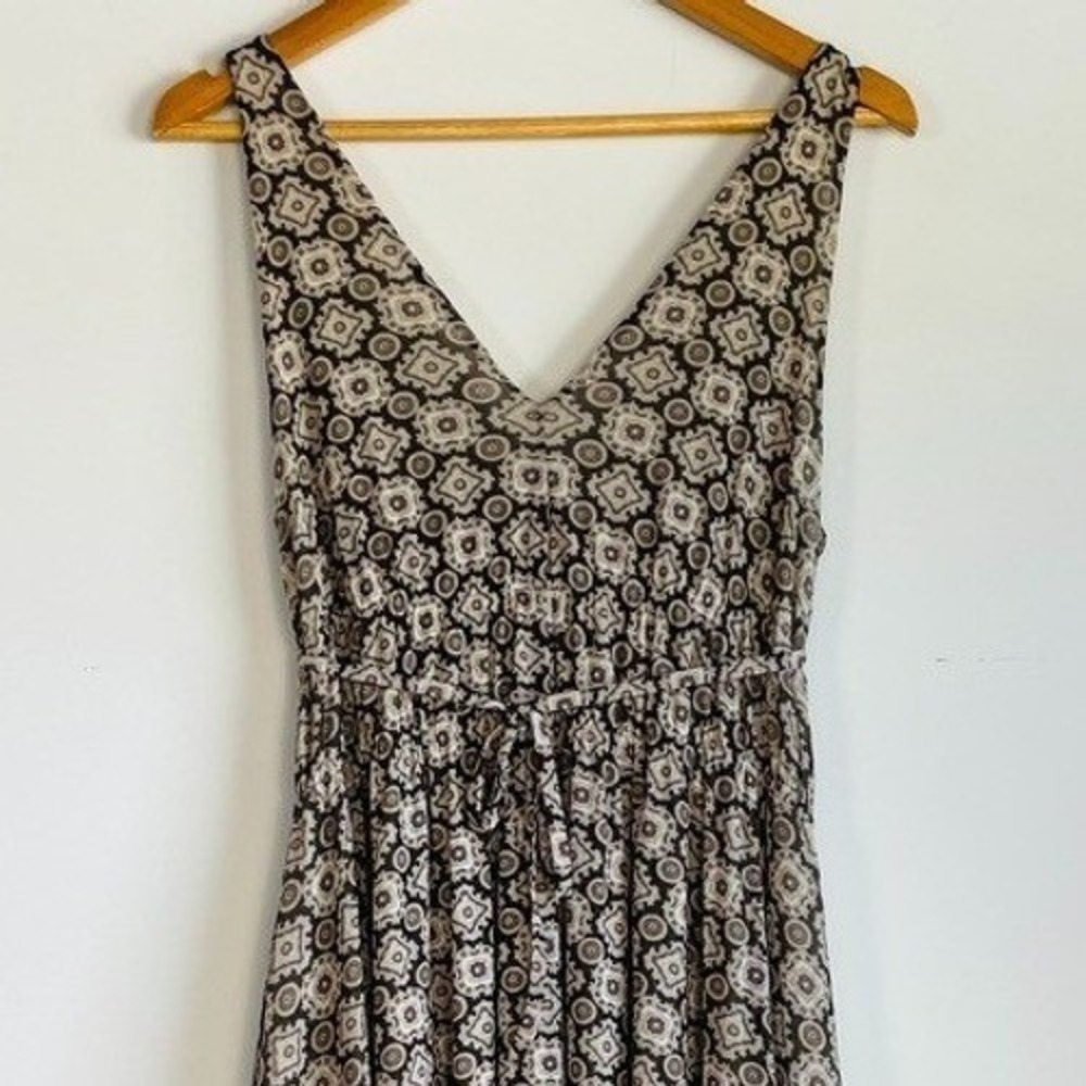 Michael‎ Kors Babydoll Mesh Overlay Midi Dress Large Boho Asymmetrical - Picture 6 of 8